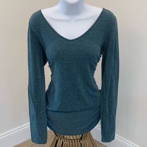 The Limited tunic legging long sleeve shirt Blue Green Heather pattern top